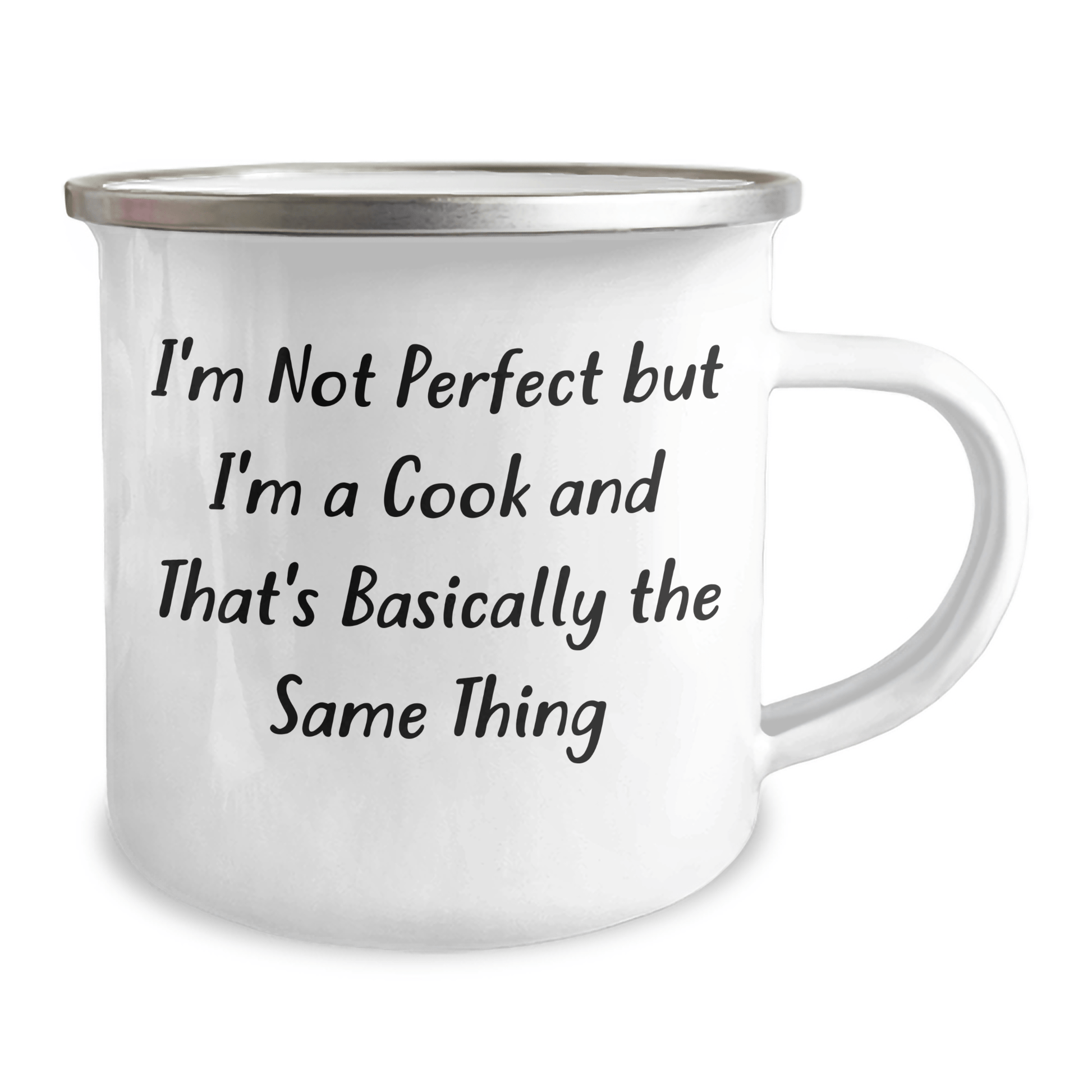 Funny Cook Gift – "I'm Not Perfect But I'm a Cook" Camping Mug 12oz - The Buy Boom
