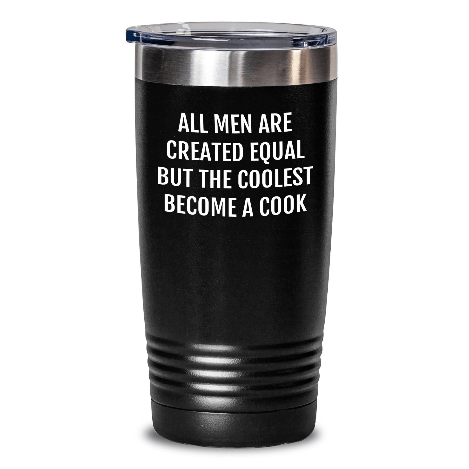 Funny Cook Tumbler Gifts from Men for Father's Day - All Men Are Created Equal But The Coolest Become A Cook, 20oz or 30oz Stainless Steel Vacuum Insulated Tumbler - The Buy Boom