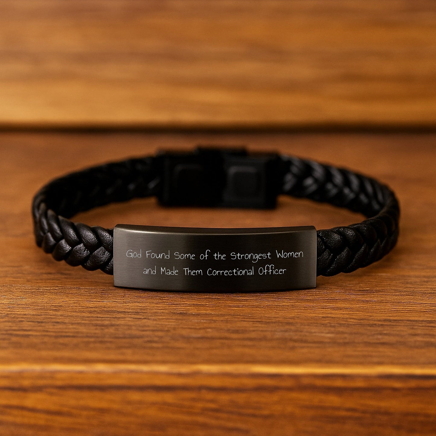 Funny Correctional Officer Gifts for Men Women Friends - Interlaced Leather Bracelet with Stainless Steel Engraving - Inspirational Correctional Officer Quote Christmas Unique Gifts - The Buy Boom