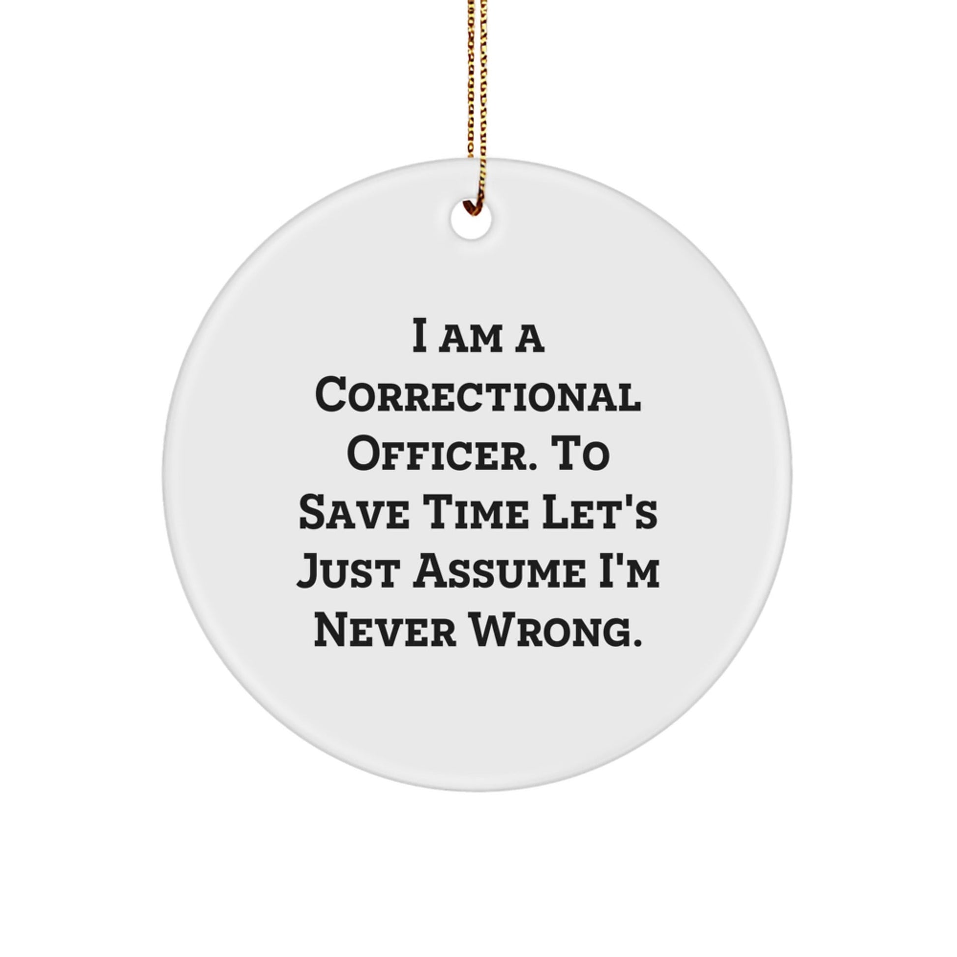 Funny Correctional Officer Gifts from Friends for Men - I Am Never Wrong Christmas Ornament - The Buy Boom