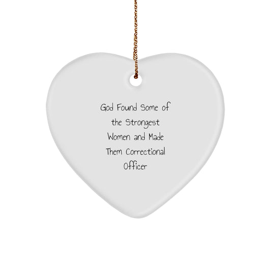 Funny Correctional Officer Gifts from Friends for Women, Heart Ornament for Correctional Officer, Christmas Unique Gifts - The Buy Boom