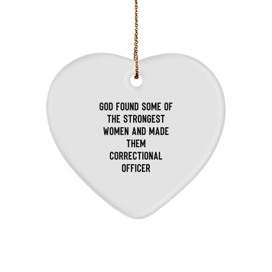Funny Correctional Officer Gifts from Friends, Unique Heart Ornament for Correctional Officer Women, Christmas Unique Gifts - The Buy Boom