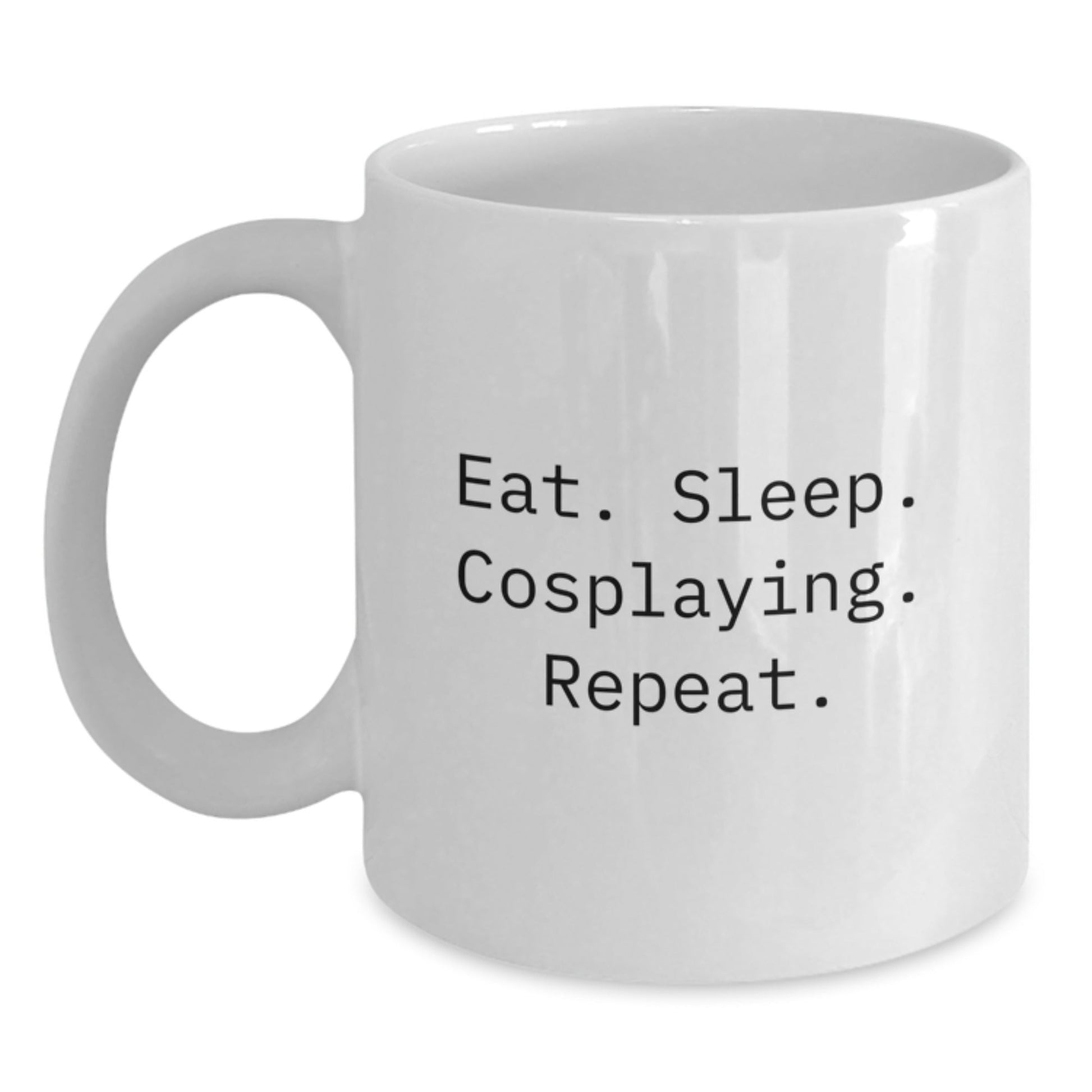 Funny Cosplaying Gifts for Friends, Unique White Coffee Mugs with Eat. Sleep. Cosplaying. Repeat., Perfect Graduation Gift from Friends - The Buy Boom