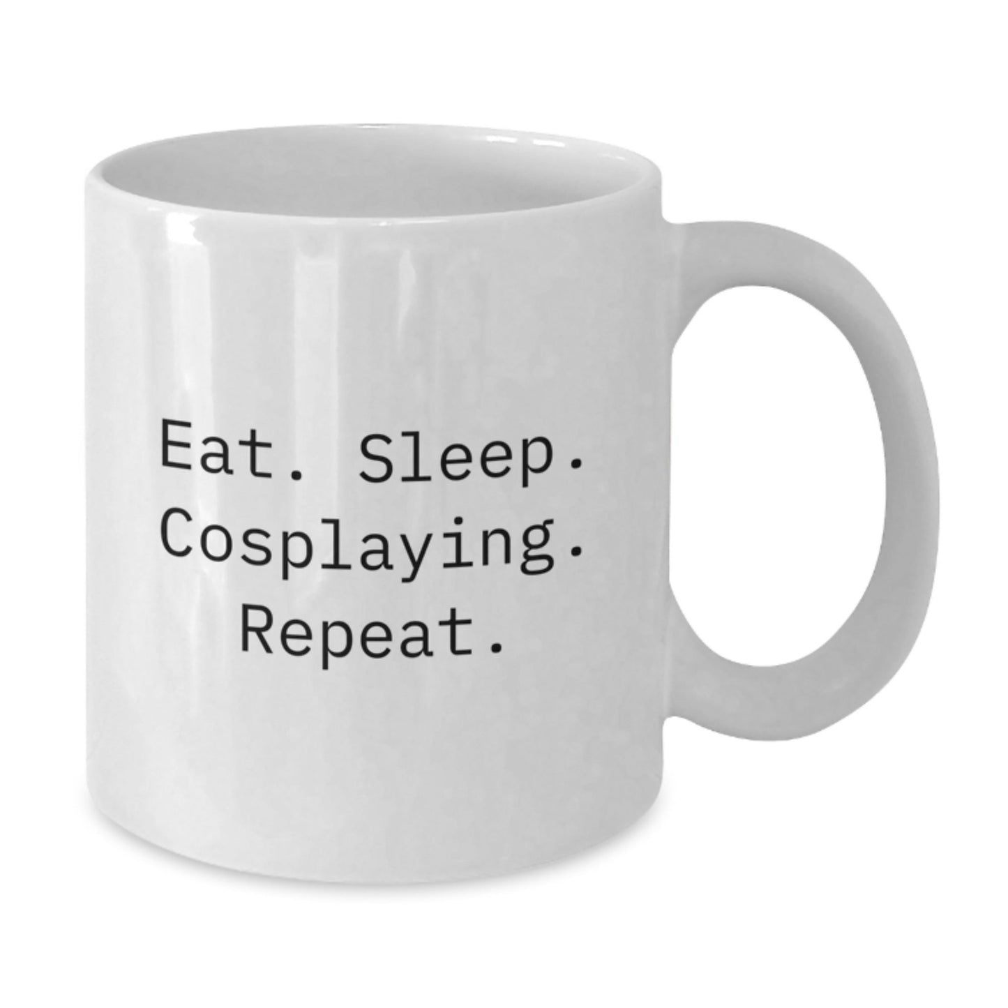 Funny Cosplaying Gifts for Friends, Unique White Coffee Mugs with Eat. Sleep. Cosplaying. Repeat., Perfect Graduation Gift from Friends - The Buy Boom