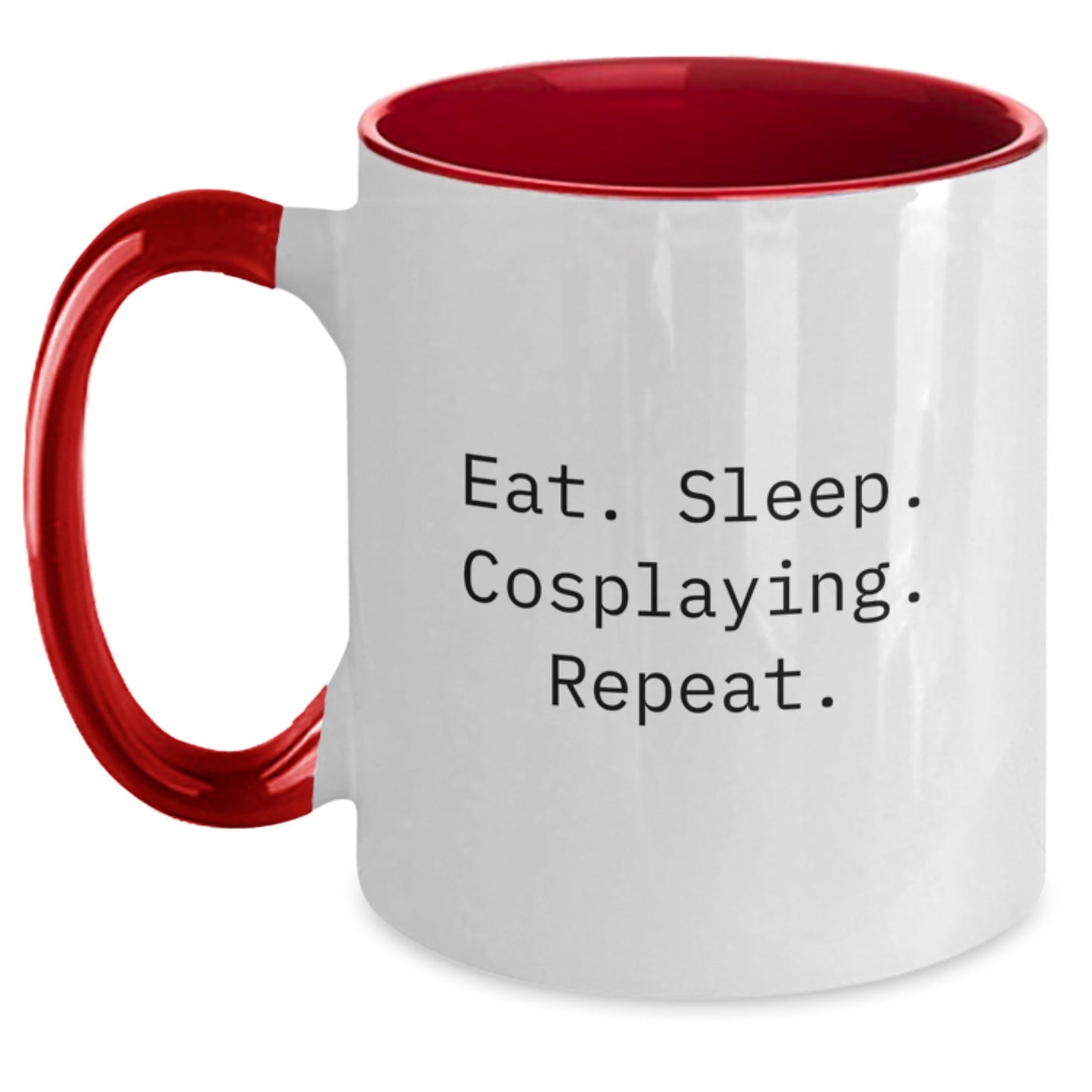 Funny Cosplaying Gifts for Men from Family - Eat. Sleep. Cosplaying. Repeat. Two Tone Coffee Mug for Cosplayers on Graduation - The Buy Boom