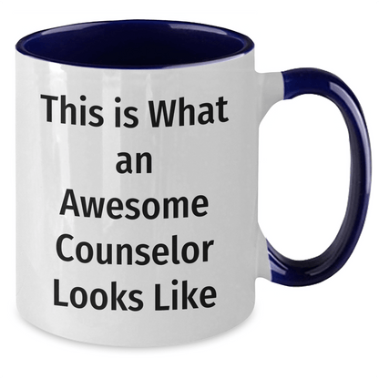 Funny Counselor Gifts for Him - This Is What An Awesome Counselor Looks Like, Two Tone Coffee Mug for Father's Day, Gifts from Men to Counselor, Counselor Appreciation - The Buy Boom