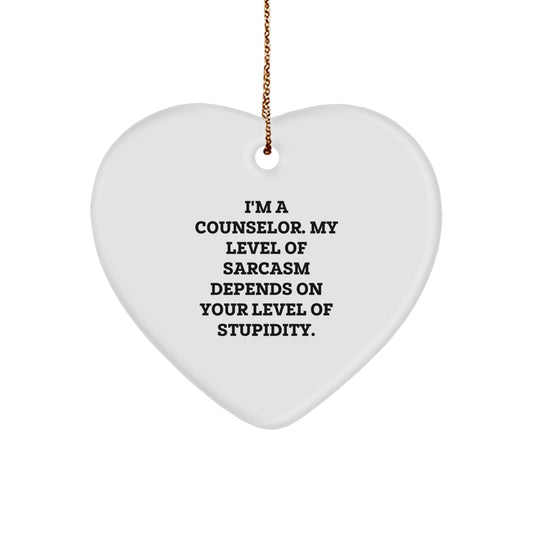 Funny Counselor Gifts from Men, Women, Friends, Coworkers, Family to Counselors, Men, Women, Friends, Coworkers, Family - I'm A Counselor Heart Ornament - Christmas Unique Decorations - The Buy Boom