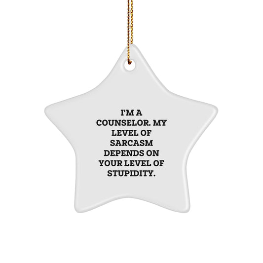 Funny Counselor Gifts from Men, Women, Friends, Family - Sarcastic Star Ornament for Counselor, Counselor Christmas Unique Gifts - The Buy Boom