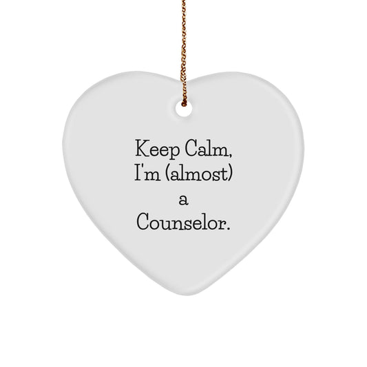 Funny Counselor Gifts Keep Calm Heart Ornament for Men Women Friends Family, Gifts from Mom Dad Friends Coworkers, Unique Christmas Unique Gifts - The Buy Boom