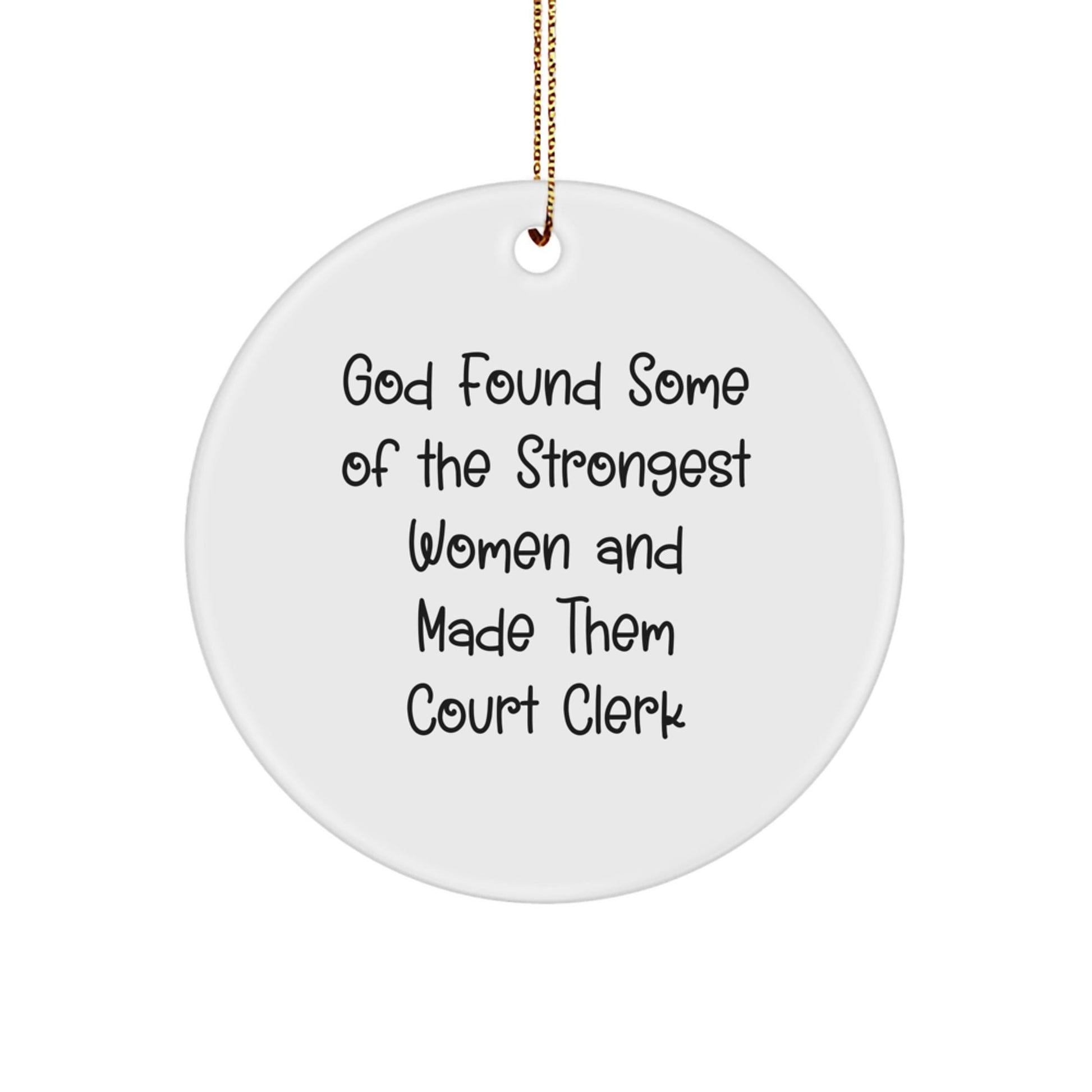 Funny Court Clerk Circle Ornament - Gifts from Men to Women, Court Clerk Appreciation Gifts, Christmas Unique Gifts, Court Clerk Gifts - The Buy Boom