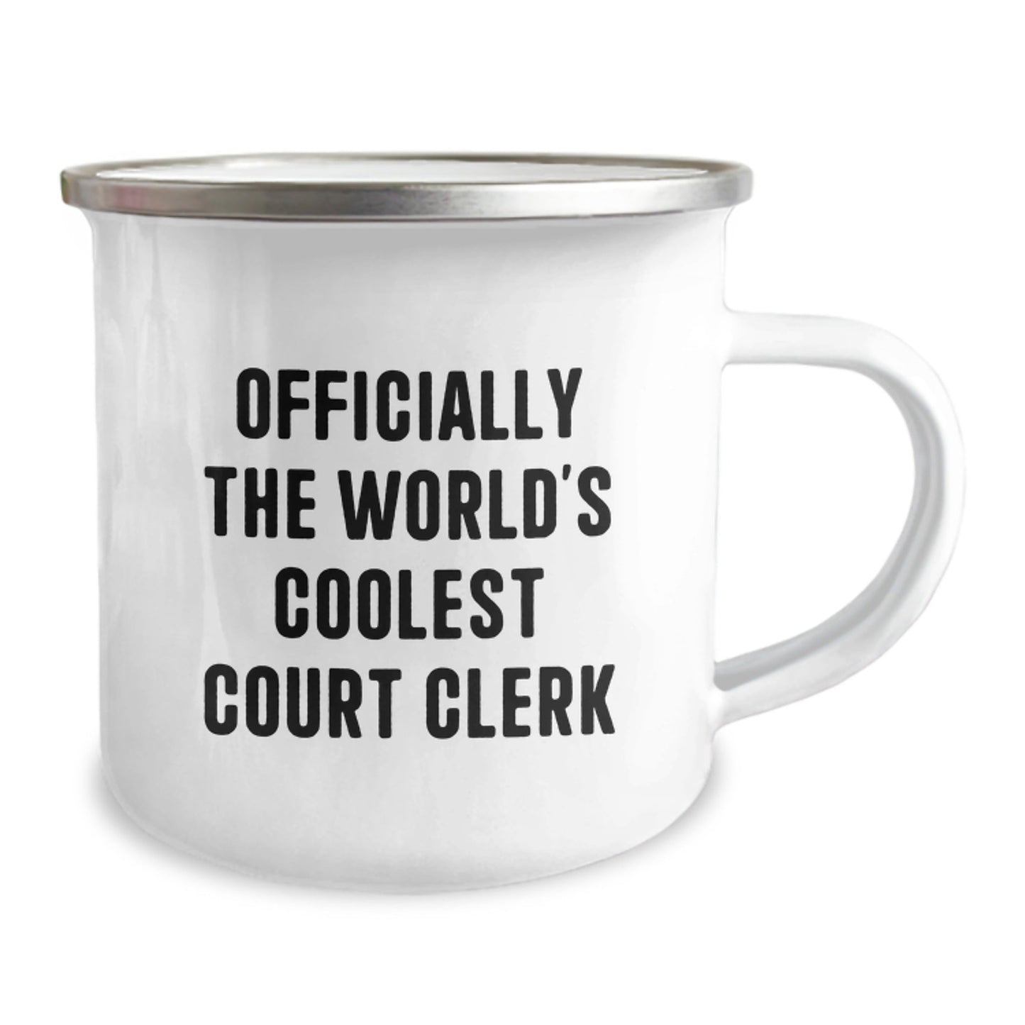 Funny Court Clerk Gift for Men - 'Officially The World's Coolest Court Clerk' Camping Mug, Christmas Unique Gifts from Friends, Court Clerk Gifts for Court Clerk - The Buy Boom