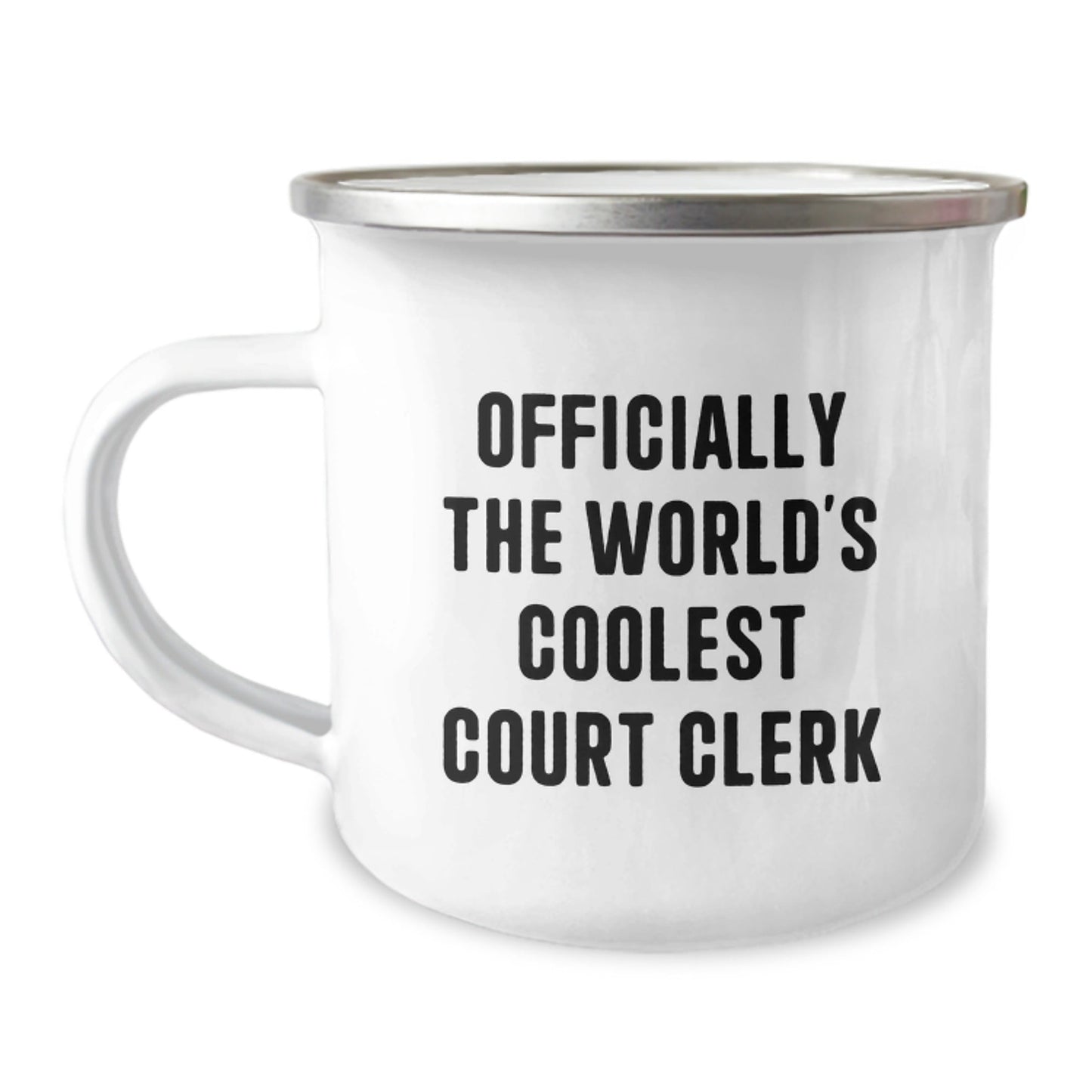 Funny Court Clerk Gift for Men - 'Officially The World's Coolest Court Clerk' Camping Mug, Christmas Unique Gifts from Friends, Court Clerk Gifts for Court Clerk - The Buy Boom