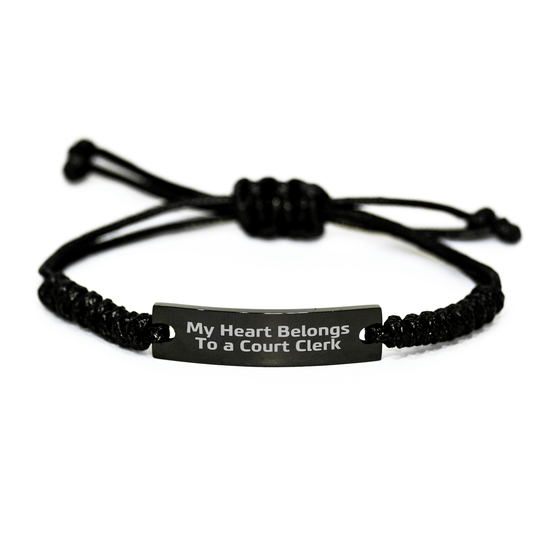 Funny Court Clerk Gift – My Heart Belongs to a Court Clerk Bracelet - The Buy Boom