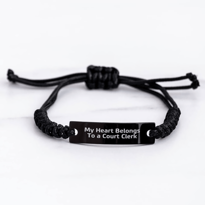 Funny Court Clerk Gift – My Heart Belongs to a Court Clerk Bracelet - The Buy Boom