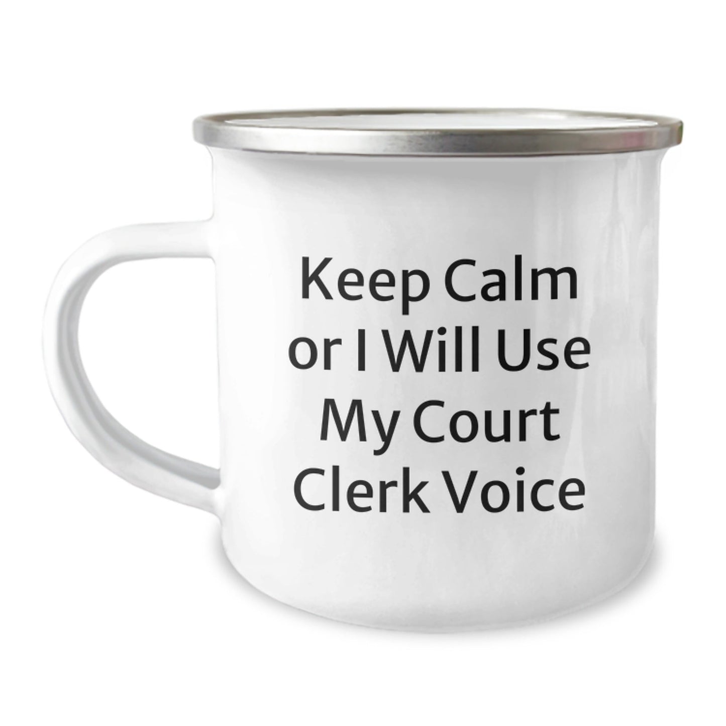 Funny Court Clerk Gifts for Christmas, Camping Mug, 'Keep Calm Or I Will Use My Court Clerk Voice' - Gifts from Friends for Court Clerk - The Buy Boom