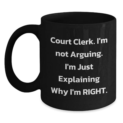 Funny Court Clerk Gifts for Men Court Clerk, Black Coffee Mug, Christmas Unique Presents from Friends, Court Clerk Humor - The Buy Boom