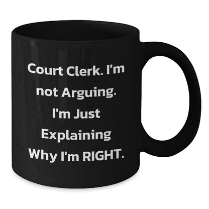 Funny Court Clerk Gifts for Men Court Clerk, Black Coffee Mug, Christmas Unique Presents from Friends, Court Clerk Humor - The Buy Boom