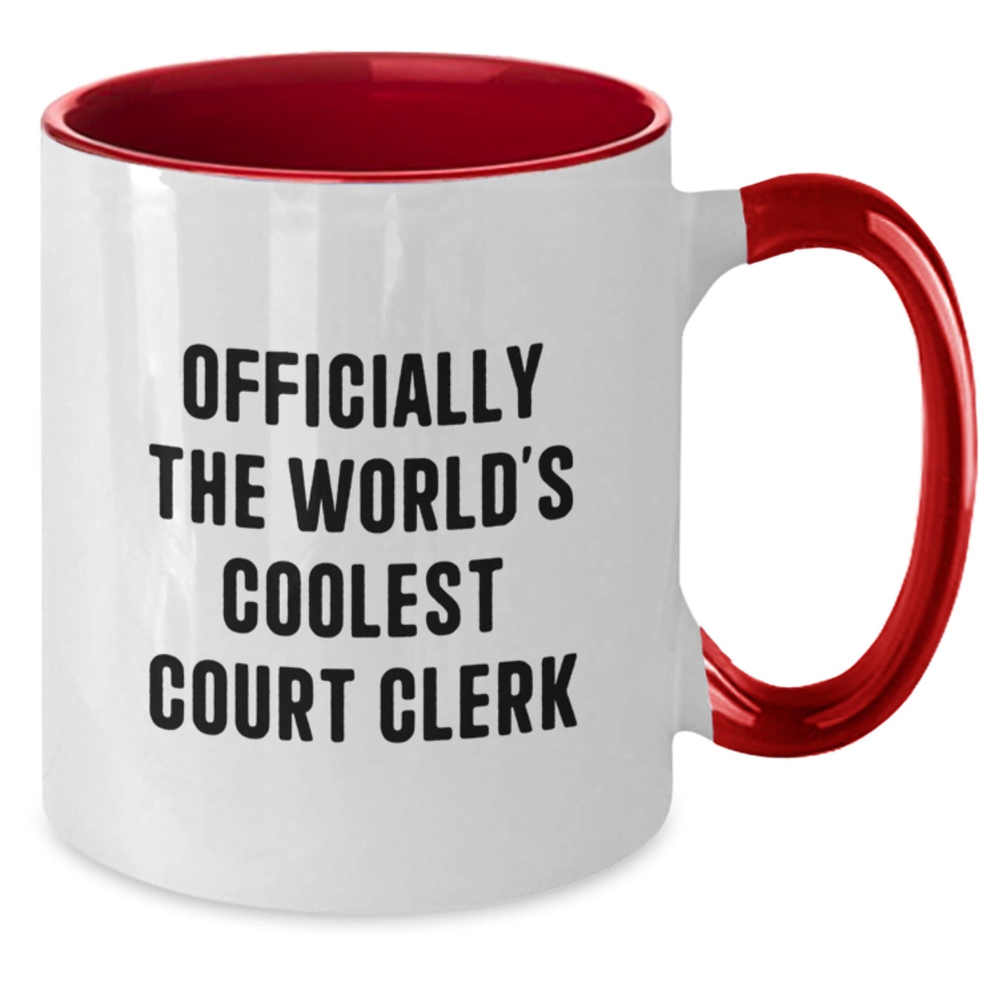 Funny Court Clerk Gifts for Men Women Friends Coworkers Family - Officially The World's Coolest Court Clerk Two Tone Coffee Mug Christmas Unique Presents - The Buy Boom