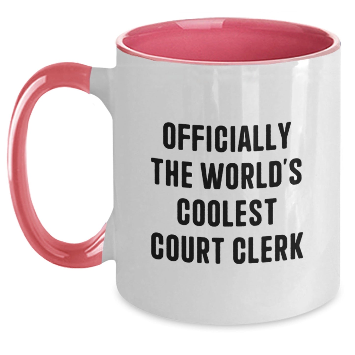 Funny Court Clerk Gifts for Men Women Friends Coworkers Family - Officially The World's Coolest Court Clerk Two Tone Coffee Mug Christmas Unique Presents - The Buy Boom
