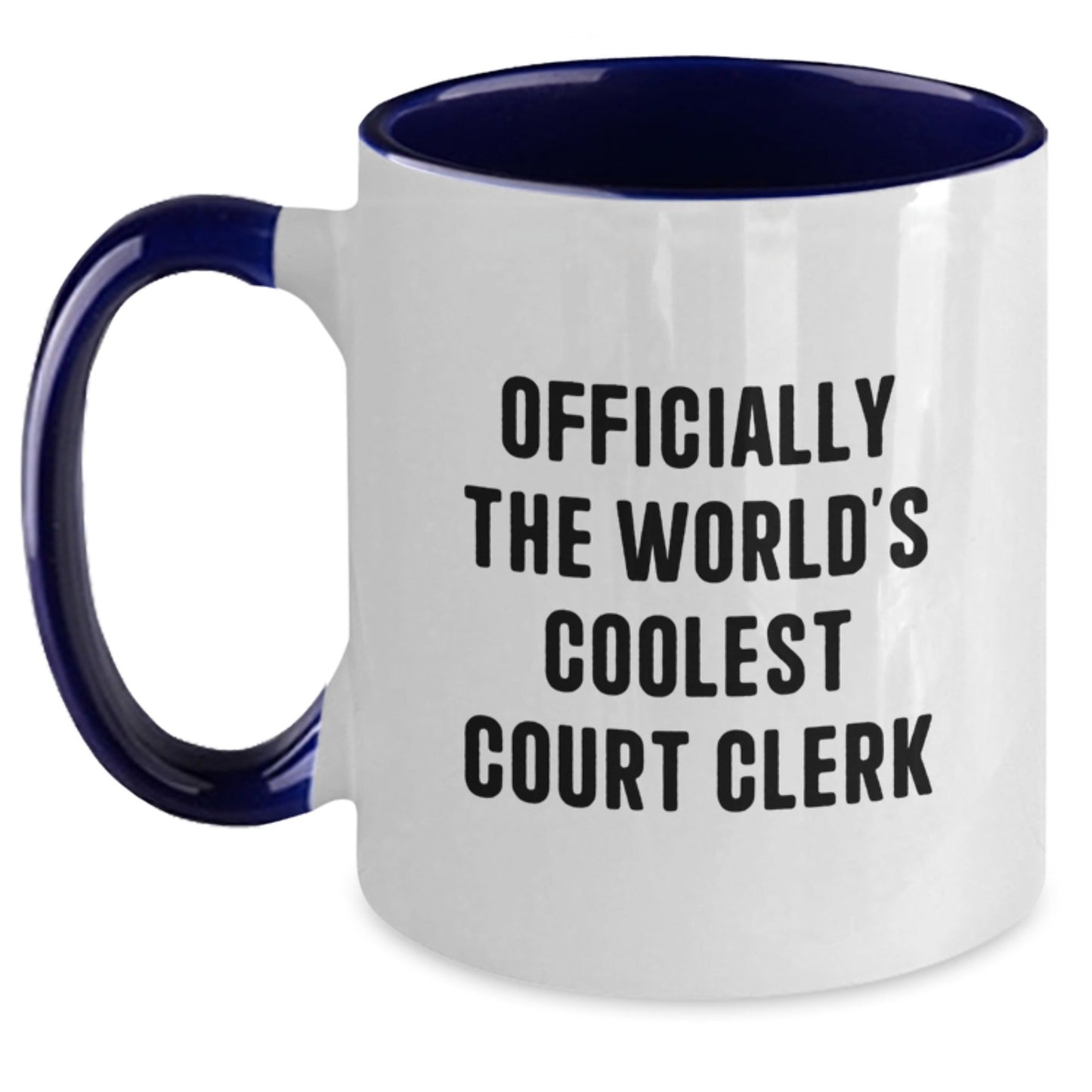 Funny Court Clerk Gifts for Men Women Friends Coworkers Family - Officially The World's Coolest Court Clerk Two Tone Coffee Mug Christmas Unique Presents - The Buy Boom