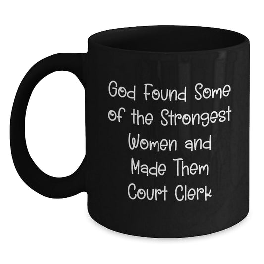 Funny Court Clerk Gifts from Friends - Inspirational Black Coffee Mug, Perfect for Court Clerk Women - Christmas Unique Presents - The Buy Boom