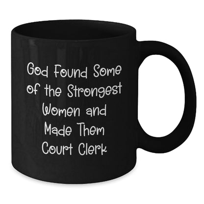Funny Court Clerk Gifts from Friends - Inspirational Black Coffee Mug, Perfect for Court Clerk Women - Christmas Unique Presents - The Buy Boom