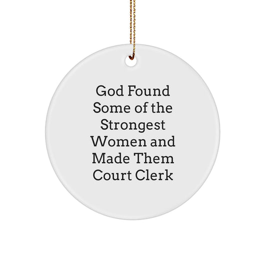 Funny Court Clerk Gifts from Men, Women, Family to Court Clerk, Women, Friends - Court Clerk Circle Ornament, Christmas Unique Gifts - The Buy Boom