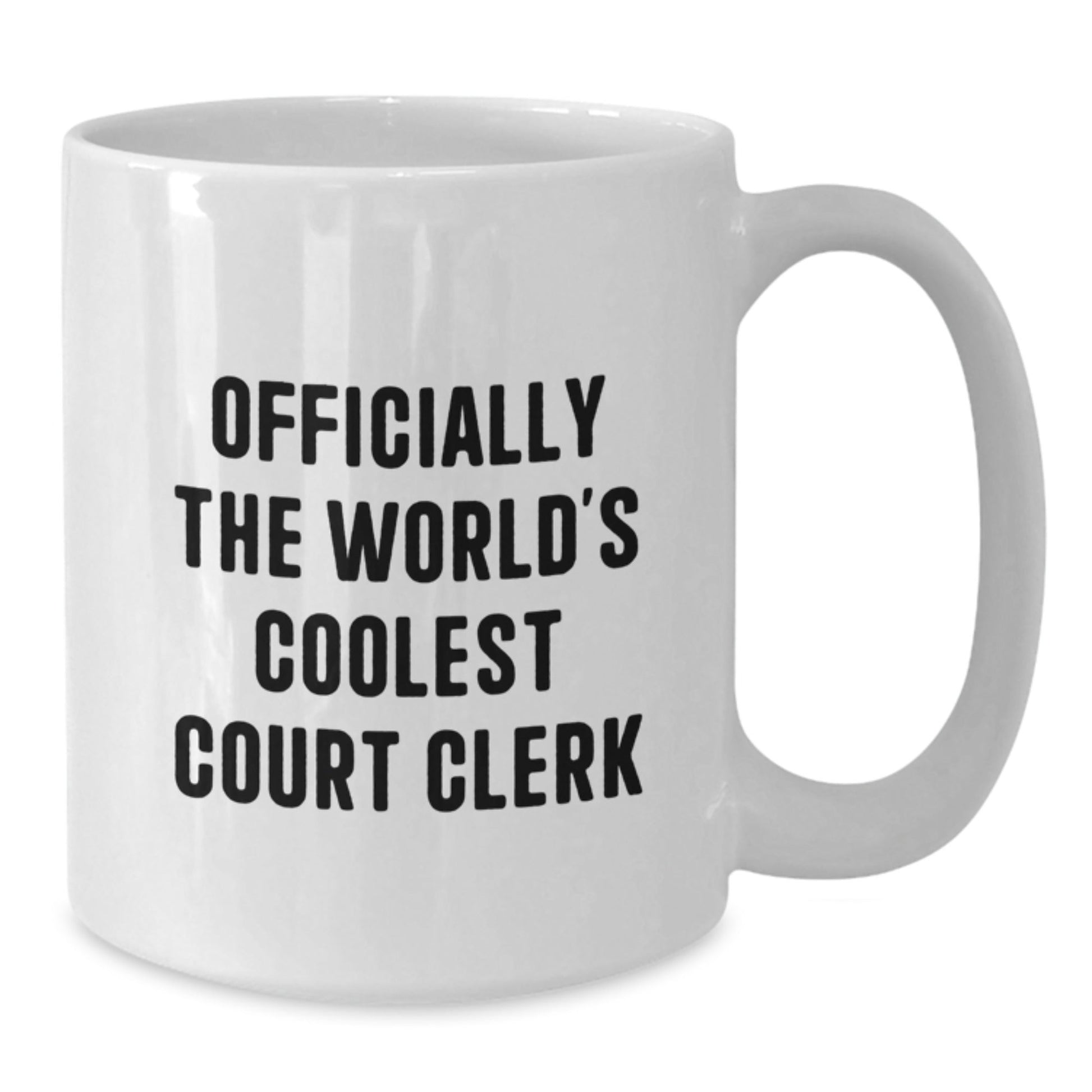 Funny Court Clerk Gifts White Coffee Mug - Officially The Worlds Coolest Court Clerk Quote, Gifts for Court Clerk from Friends - The Buy Boom