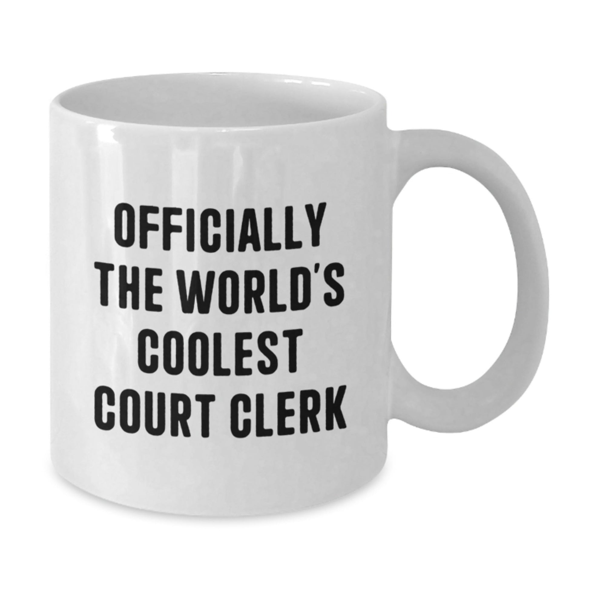 Funny Court Clerk Gifts White Coffee Mug - Officially The Worlds Coolest Court Clerk Quote, Gifts for Court Clerk from Friends - The Buy Boom