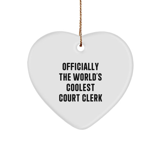 Funny Court Clerk Heart Ornament Gifts from Men for Court Clerk Christmas Unique Gifts - The Buy Boom