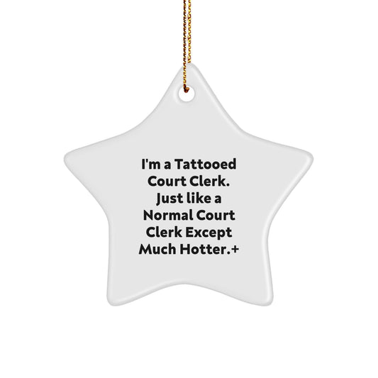 Funny Court Clerk Star Ornament Gifts from Family for Christmas Unique Office Decor - The Buy Boom