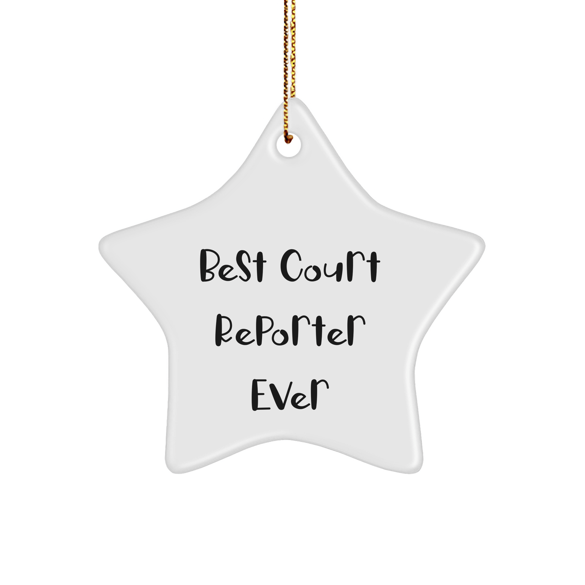 Funny Court Reporter Gifts from Family - Best Court Reporter Ever Star Ornament for Christmas - The Buy Boom