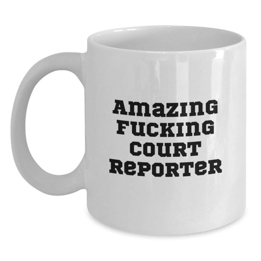 Funny Court Reporter Gifts from Family, Unique White Coffee Mug for Court Reporters, Christmas Unique Gifts - The Buy Boom