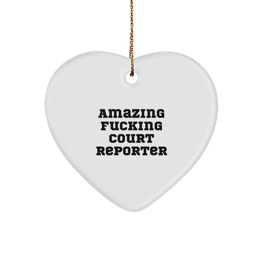 Funny Court Reporter Gifts from Friends, Court Reporter Heart Ornament for Men, Court Reporter Unique Christmas Unique Gifts - The Buy Boom
