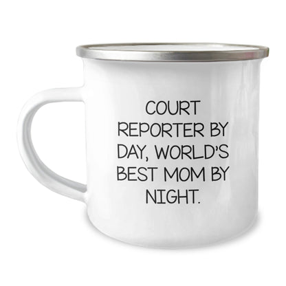 Funny Court Reporter Gifts from Mom, Court Reporter By Day, World's Best Mom By Night. Unique Birthday Mug for Court Reporters and Friends - The Buy Boom