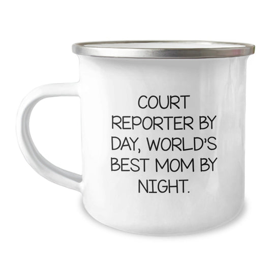 Funny Court Reporter Gifts from Mom, Court Reporter By Day, World's Best Mom By Night. Unique Birthday Mug for Court Reporters and Friends - The Buy Boom