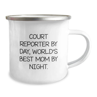 Funny Court Reporter Gifts from Mom, Court Reporter By Day, World's Best Mom By Night. Unique Birthday Mug for Court Reporters and Friends - The Buy Boom
