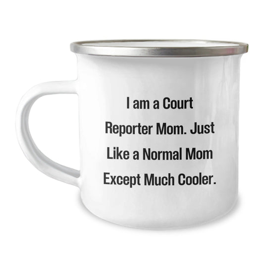 Funny Court Reporter Gifts from Mom, Unique Camping Mug with I Am A Court Reporter Mom, Perfect for Court Reporter Women, Christmas Unique Gifts for Court Reporter Friends - The Buy Boom