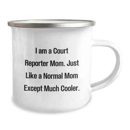 Funny Court Reporter Gifts from Mom, Unique Camping Mug with I Am A Court Reporter Mom, Perfect for Court Reporter Women, Christmas Unique Gifts for Court Reporter Friends - The Buy Boom