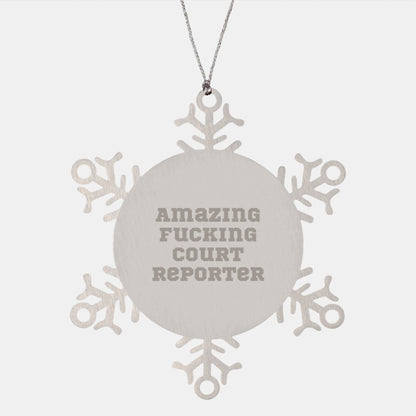 Funny Court Reporter Snowflake Ornament Gifts from Friends and Family for Court Reporters at Christmas Unique Gifts - The Buy Boom