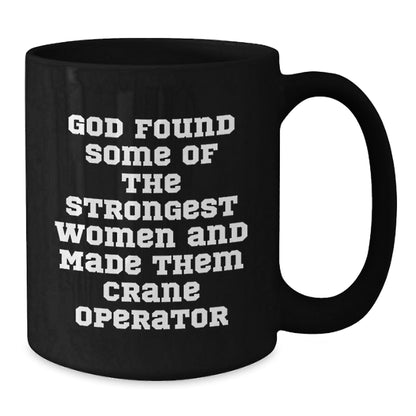 Funny Crane Operator Gifts for Him - Black Coffee Mug, Christmas Unique Gifts from Men to Crane Operator Friends - The Buy Boom