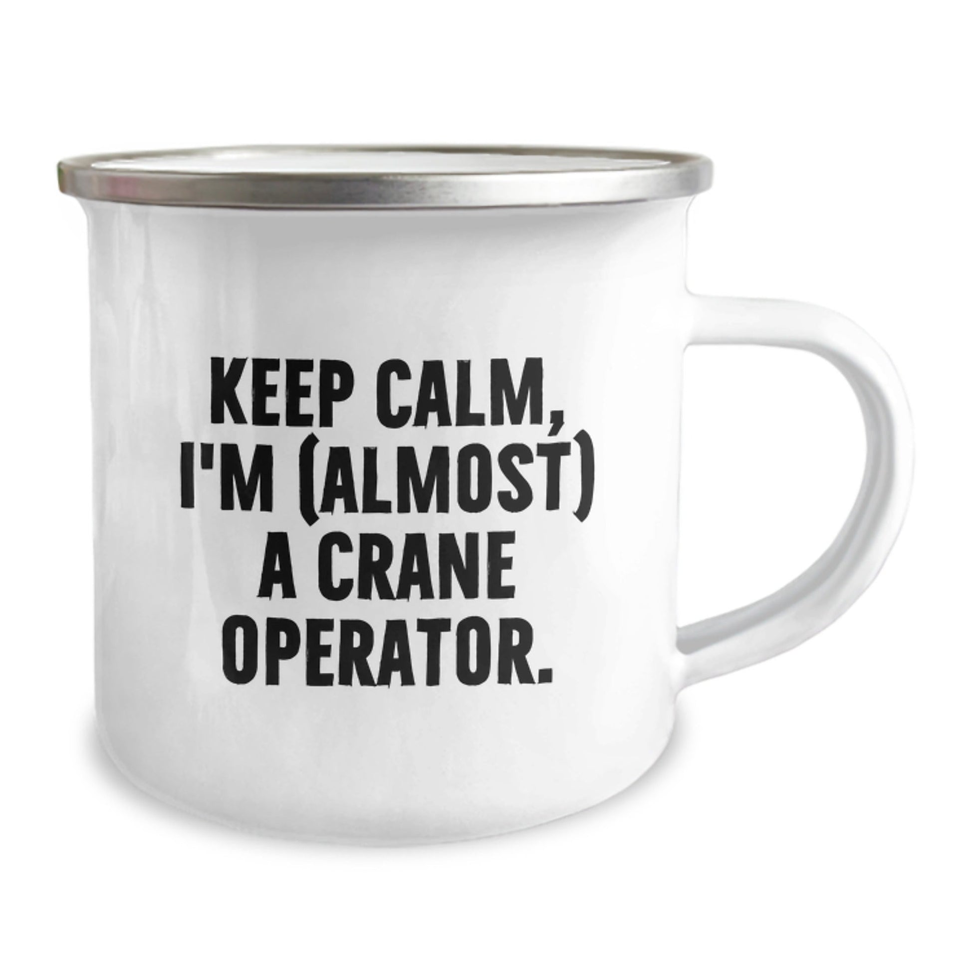 Funny Crane Operator Gifts for Men - Camping Mug, Keep Calm I'm (almost) A Crane Operator - Unique Christmas Unique Gifts from Friends to Family Members - The Buy Boom