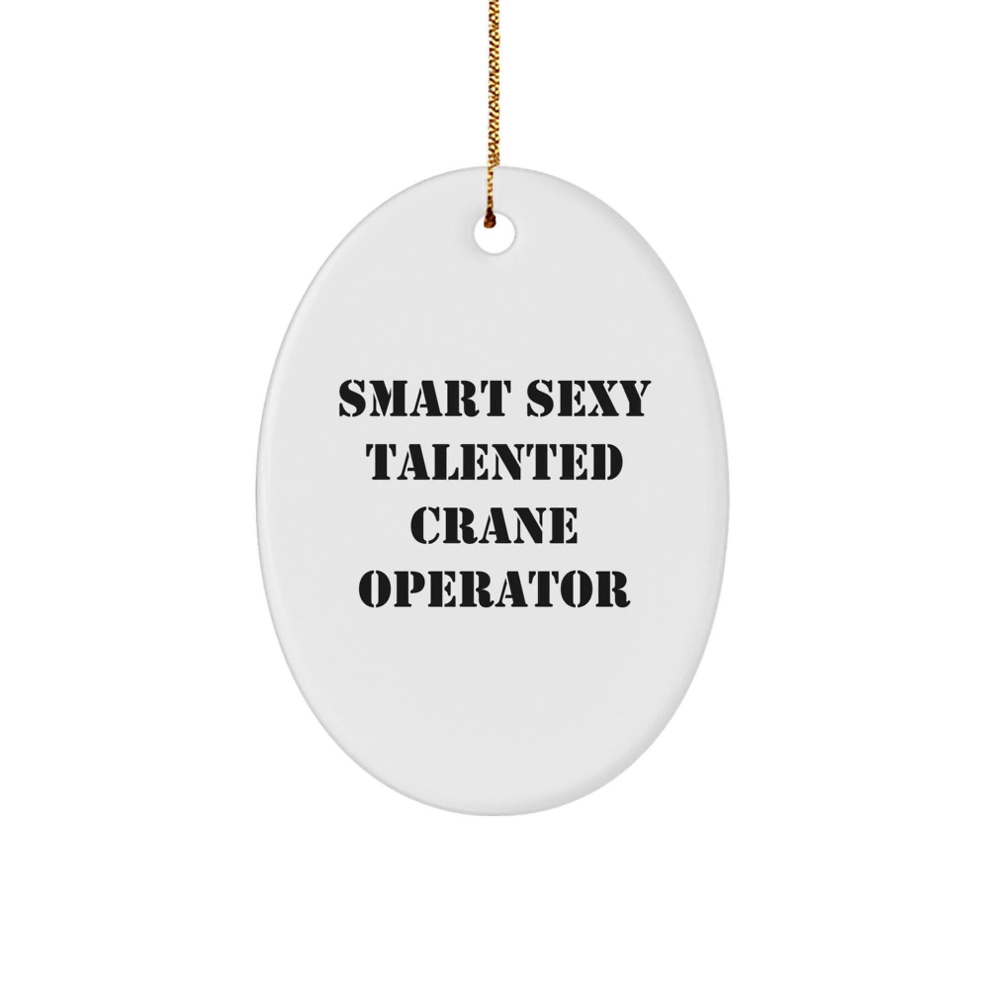 Funny Crane Operator Gifts for Men, 'Smart Sexy Talented' Oval Ornament, Christmas Unique Gifts from Family - The Buy Boom