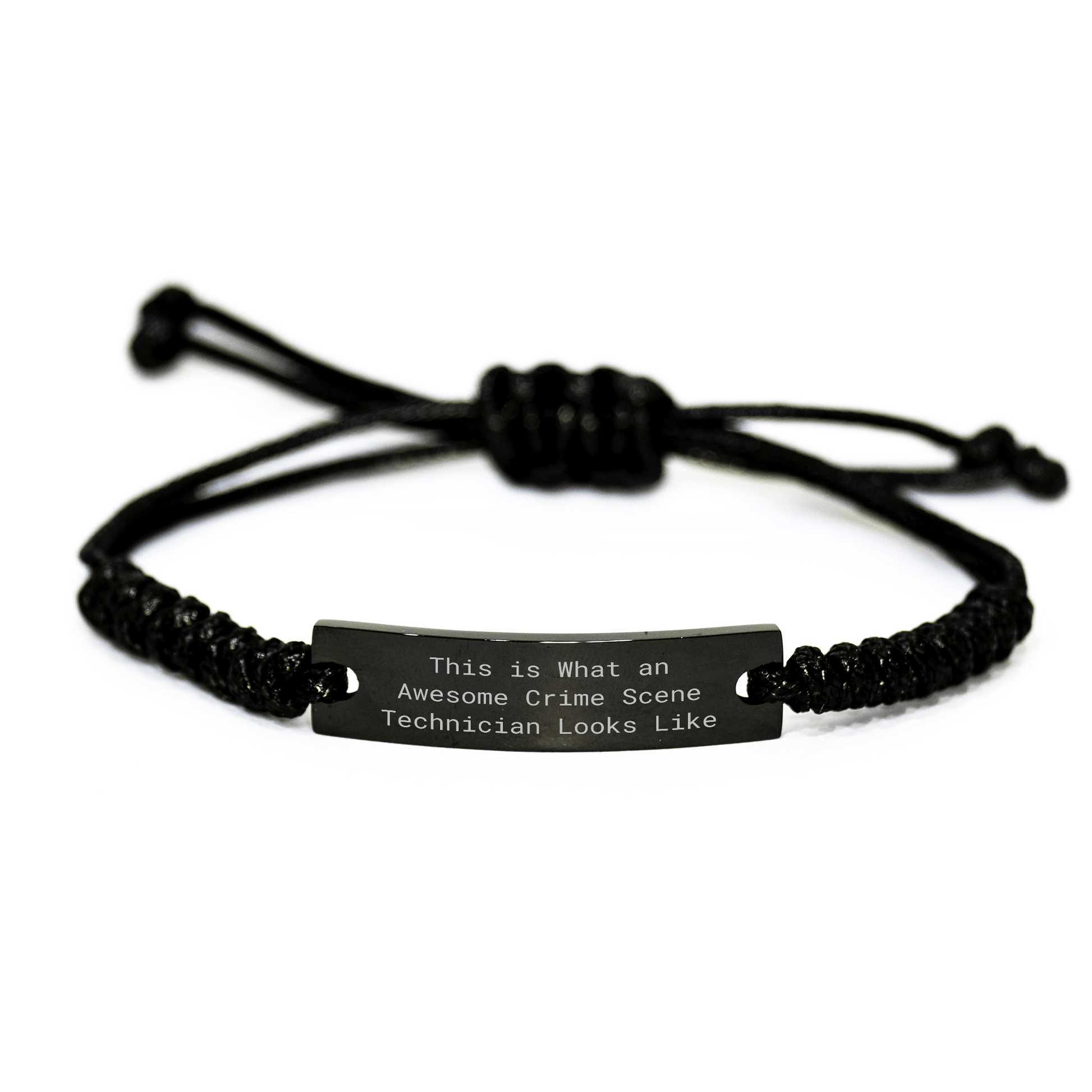 Funny Crime Scene Technician Gift - Black Adjustable Rope Bracelet - The Buy Boom
