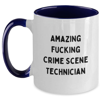 Funny Crime Scene Technician Gifts, Amazing Crime Scene Technician Two Tone Coffee Mug, Birthday Unique Presents for Men, Women, Coworkers, Friends, Family - The Buy Boom