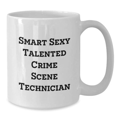 Funny Crime Scene Technician Gifts from Friends for Birthday - White Coffee Mug, 11oz or 15oz Capacity - The Buy Boom