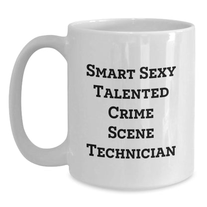 Funny Crime Scene Technician Gifts from Friends for Birthday - White Coffee Mug, 11oz or 15oz Capacity - The Buy Boom
