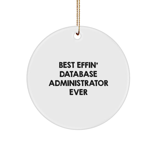 Funny Database Administrator Gifts for Men - Best Effin' DBA Ever Christmas Circle Ornament for Family Friends Coworkers - The Buy Boom