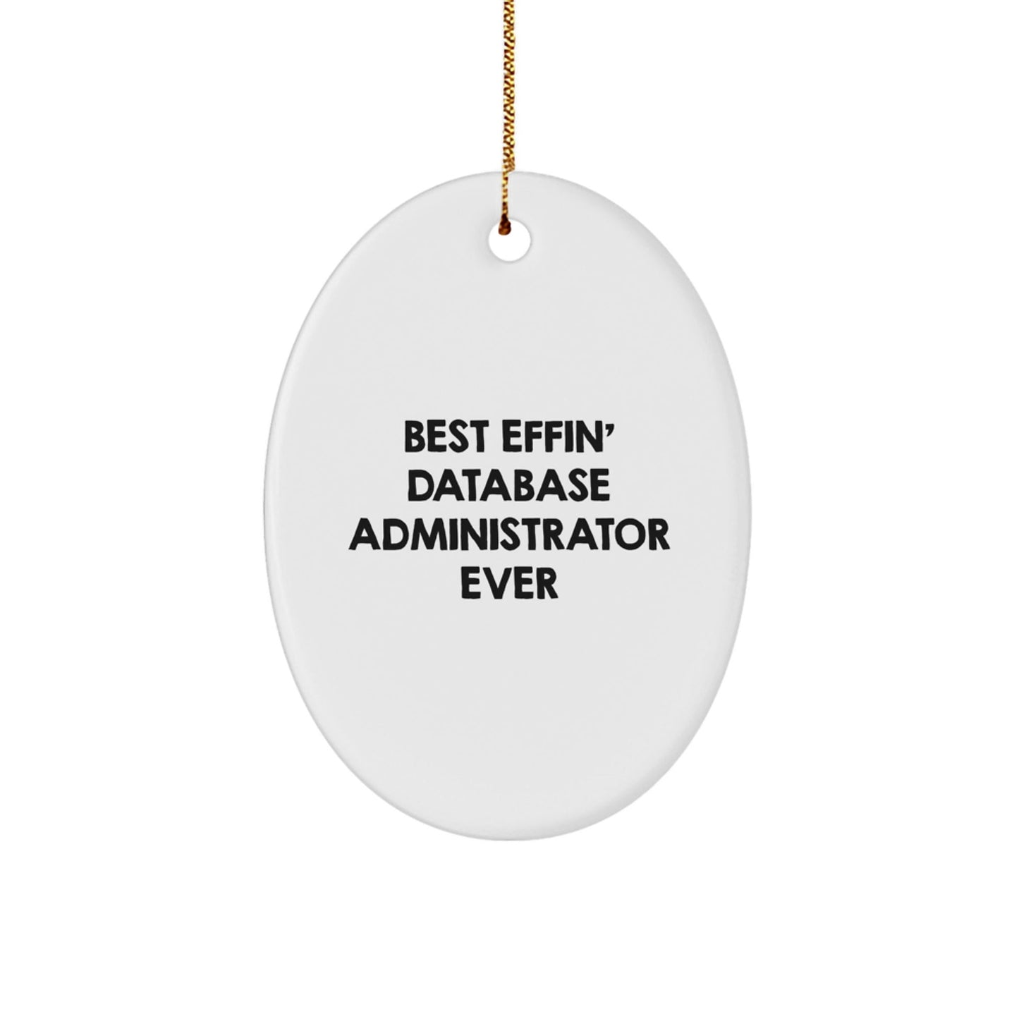 Funny Database Administrator Gifts for Men - Best Effin' Ornament, Oval Desk Decor for Coworkers, Unique Christmas Unique Gifts from Friends - The Buy Boom