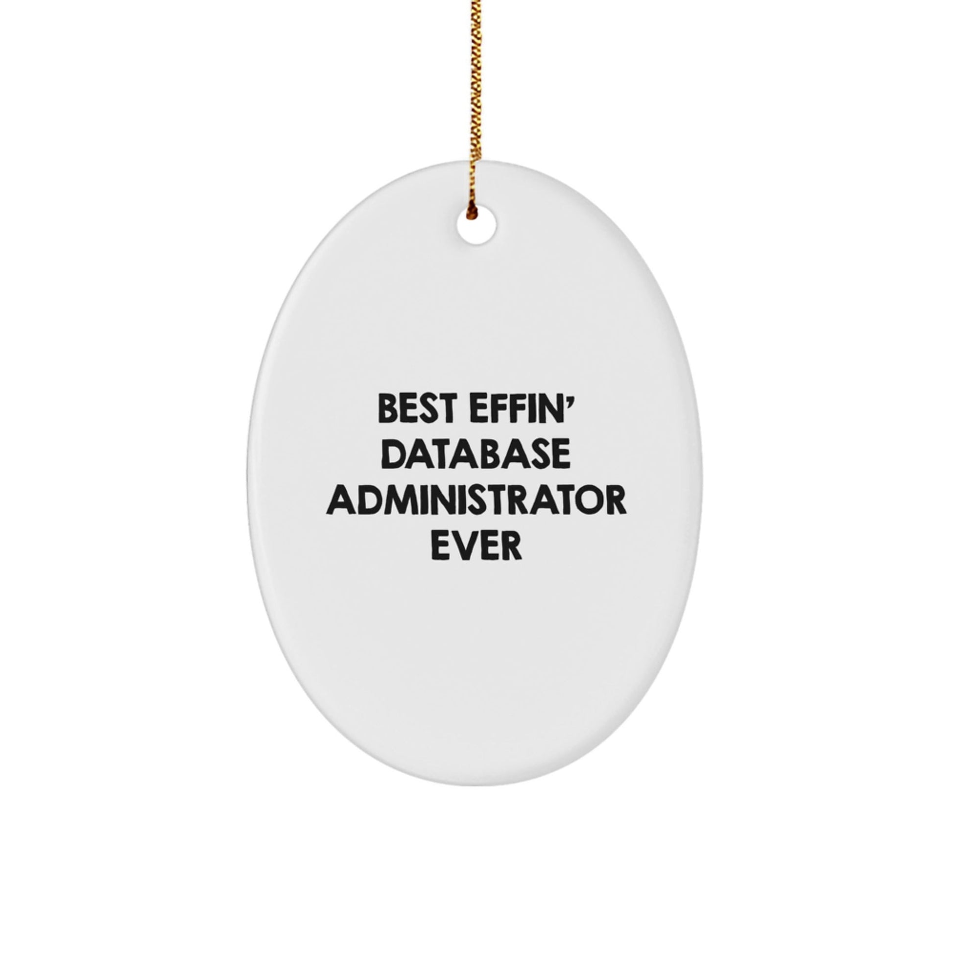 Funny Database Administrator Gifts for Men - Best Effin' Ornament, Oval Desk Decor for Coworkers, Unique Christmas Unique Gifts from Friends - The Buy Boom